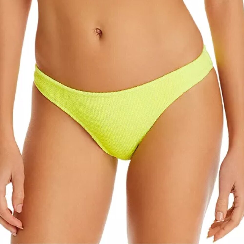 NWT PilyQ Textured Full Bikini Bottom in Pineapple Reef Sz. S